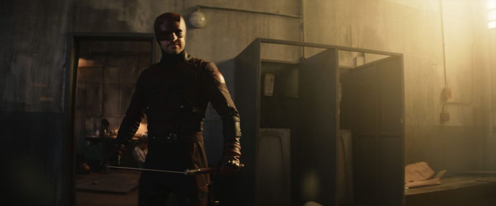 Daredevil joins the fight in an epic faceoff against Maya during “The Oner”. 