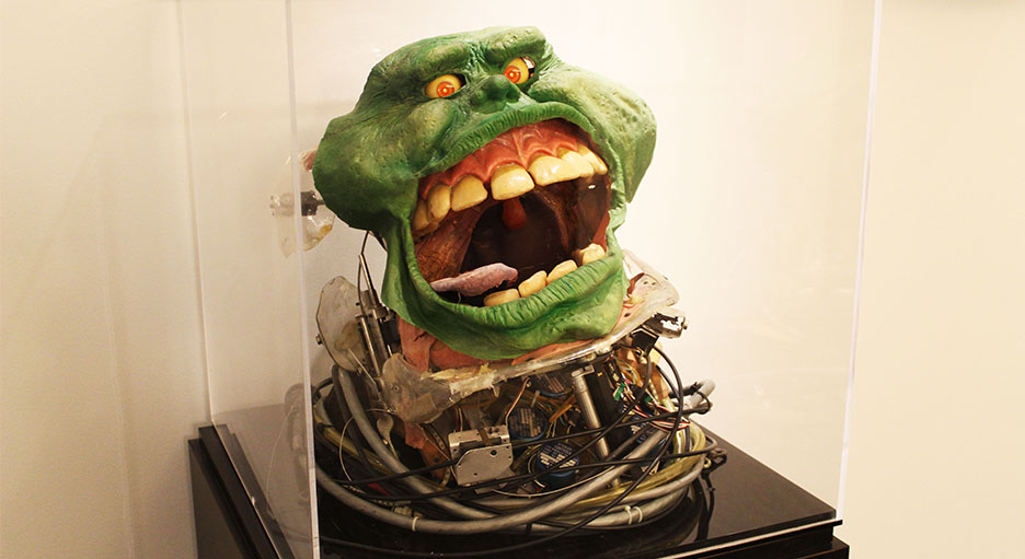 The Slimer animatronic head from Ghostbusters 2 on display at Lucasfilm headquarters in San Francisco.